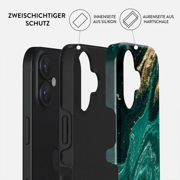 Burga Tough Back Cover für das Apple iPhone 16 - Emerald Pool