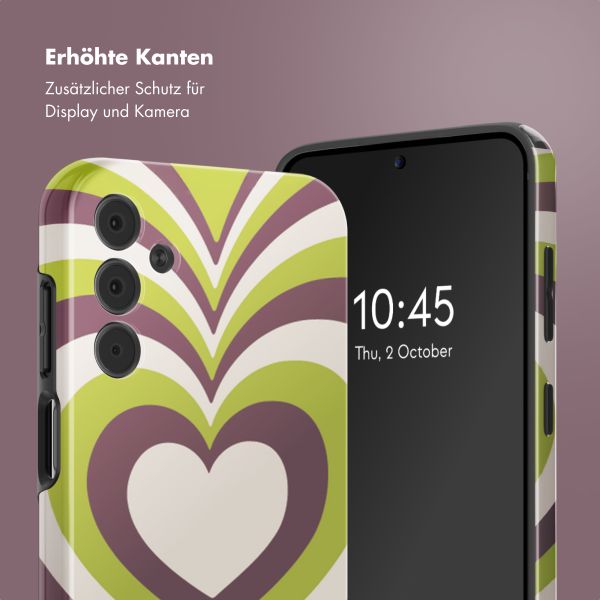 Selencia Vivid Back Cover Samsung Galaxy A15 (5G) - Double Hearts Plum Fern