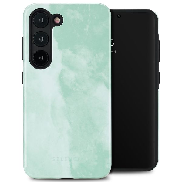 Selencia Vivid Backcover Samsung Galaxy S23 - Marble Grayed Jade