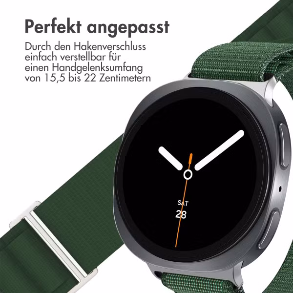 imoshion Nylon Alpine Armband für das  Samsung Galaxy Watch 8 (40/44mm) / Classic (46mm) - Dunkelgrün
