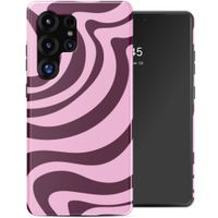 Selencia Vivid Rückabdeckung mit MagSafe Samsung Galaxy S25 Ultra - Wavy Swirl Pink Plum