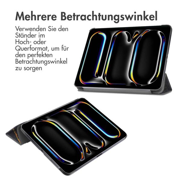 imoshion Design Trifold Klaphülle Apple iPad Pro 11 (2024) M4 - Black Marble