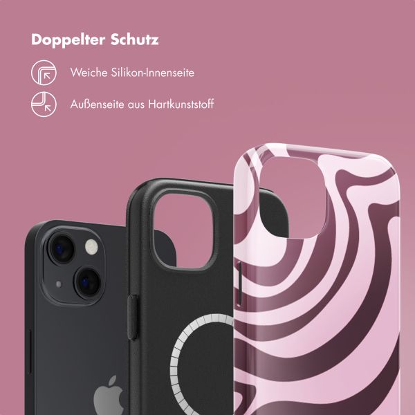 Selencia Vivid Tough Back Cover MagSafe für das iPhone 13 - Wavy Swirl Pink Plum