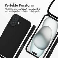 imoshion Silikonhülle mit Band für das Apple iPhone 16 - Schwarz