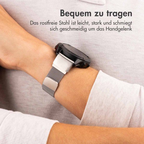 imoshion QuickFit® Milanese Armband -   Garmin 22 mm Anschluss - Größe L/XL - Silber