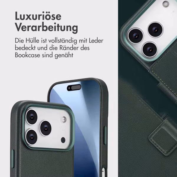 Accezz 2-in-1 Klapphülle aus Leder mit MagSafe Apple iPhone 17 Pro - Cedar Green