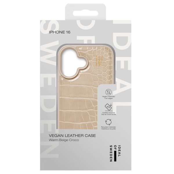 iDeal of Sweden Vegan Leather Back Cover für das iPhone 16 - Warm Beige Croco