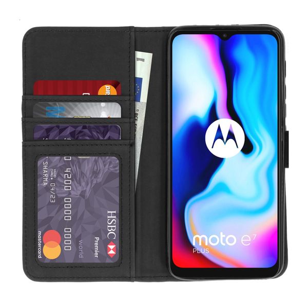 imoshion Luxuriöse Klapphülle Motorola Moto E7 Plus / G9 Play - Schwarz