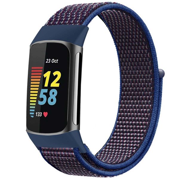 imoshion Nylonarmband für das Fitbit Charge 5 / Charge 6 - Größe L - Blau