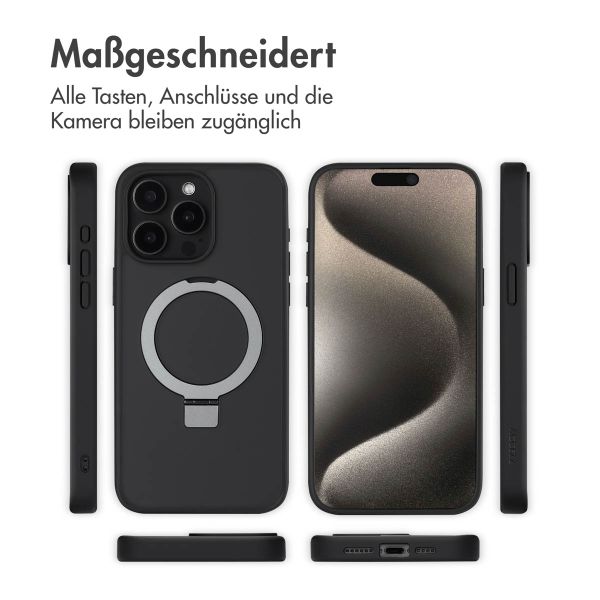 Accezz Ring Stand Backcover mit MagSafe Apple iPhone 15 Pro Max - Schwarz