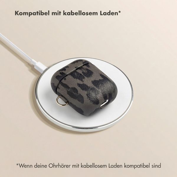 Selencia Sabi Hülle Panthermuster  Apple Airpods 1 / 2 - Midnight Black