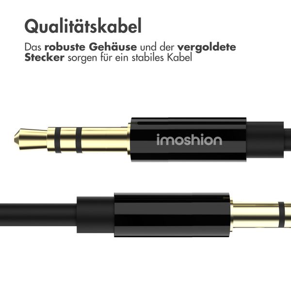 imoshion ﻿AUX-Kabel - 3,5 mm/Kabel für Audiobuchse- Stecker auf Stecker - 1 Meter - Schwarz