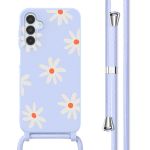 imoshion Silikonhülle design mit Band für das Samsung Galaxy A15 (5G/4G) - Lila Flower Distance