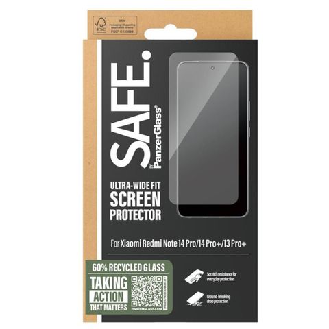SAFE by PanzerGlass Ultra-Wide Fit Screenprotector inkl. Applikator Xiaomi Redmi Note 14 Pro (4G/5G) / 14 Pro Plus / 13 Pro Plus