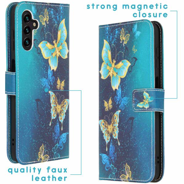 imoshion Design TPU Klapphülle für das Samsung Galaxy A13 (5G) / A04s - Blue Butterfly