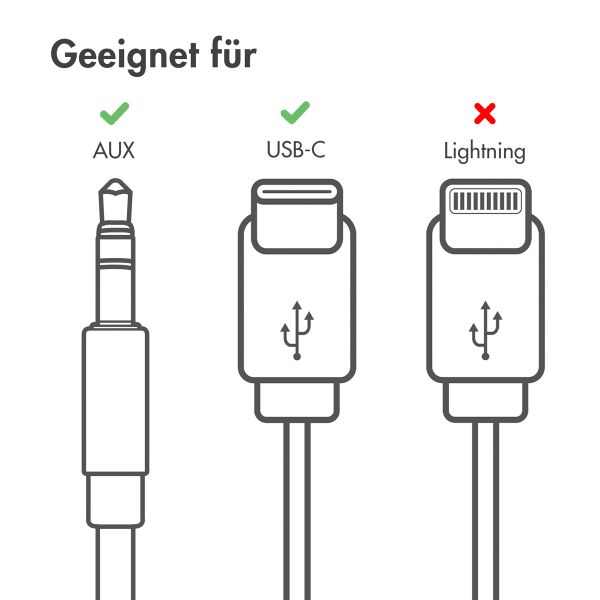 imoshion AUX-Adapter – USB-C auf 3,5 mm/Audio-Klinkenadapter – USB-C Stecker auf AUX-Buchse – Schwarz