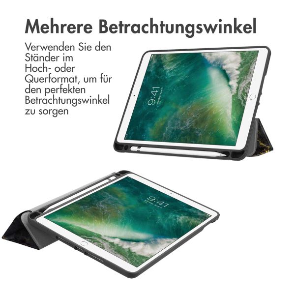 imoshion Design Trifold Klaphülle Apple iPad 6 (2018) 9.7 Zoll / iPad 5 (2017) 9.7 Zoll / Air 2 (2014)/Air 1 (2013) - Black Marble