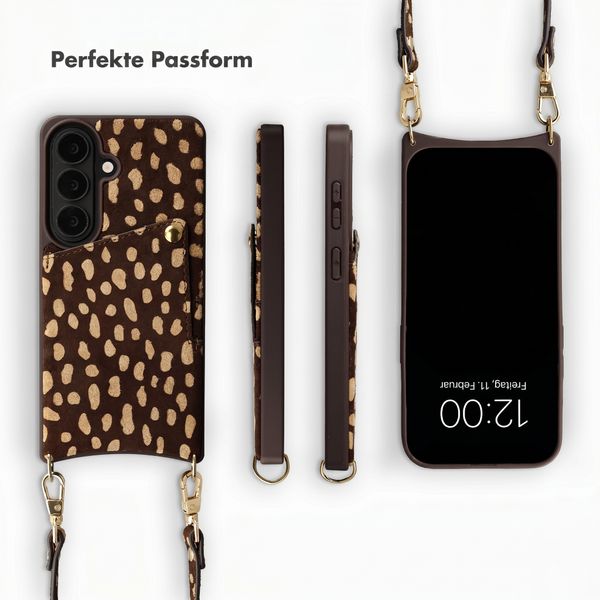 Selencia Nova Echtleder Backcover mit Kartenhalter Samsung Galaxy S25 - Fawn Chic