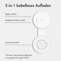 imoshion 2-in-1 kabelloses Reiseladegerät 25 W - iPhone / AirPods / Apple Watch - Qi2.2 - Weiß