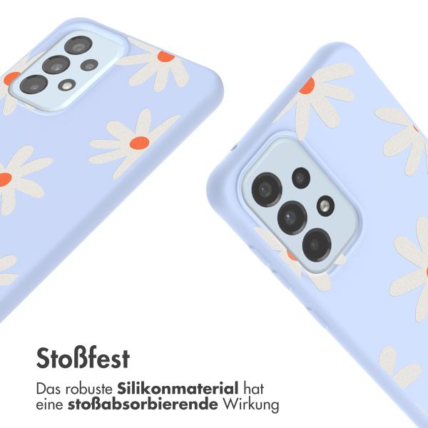 imoshion SilikonHülle design mit Band Samsung Galaxy A33 - Lila Flower Distance