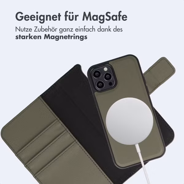 imoshion Herausnehmbare 2-in-1 Luxus-Bookcase Apple iPhone 12 (Pro) - Grün