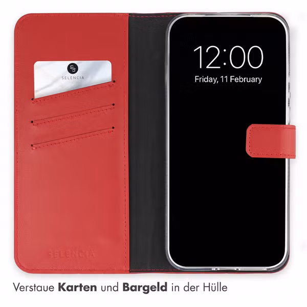 Selencia Echtleder Klapphülle Xiaomi 17 Ultra - Rot
