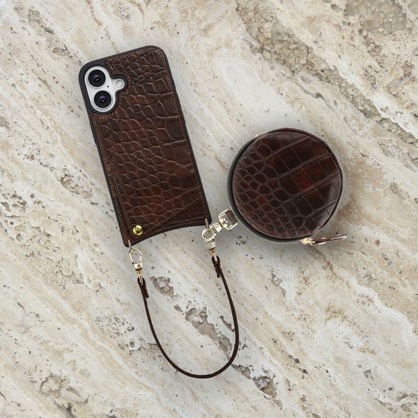 Selencia Nova Mini Pouch - Croco Choco Brown
