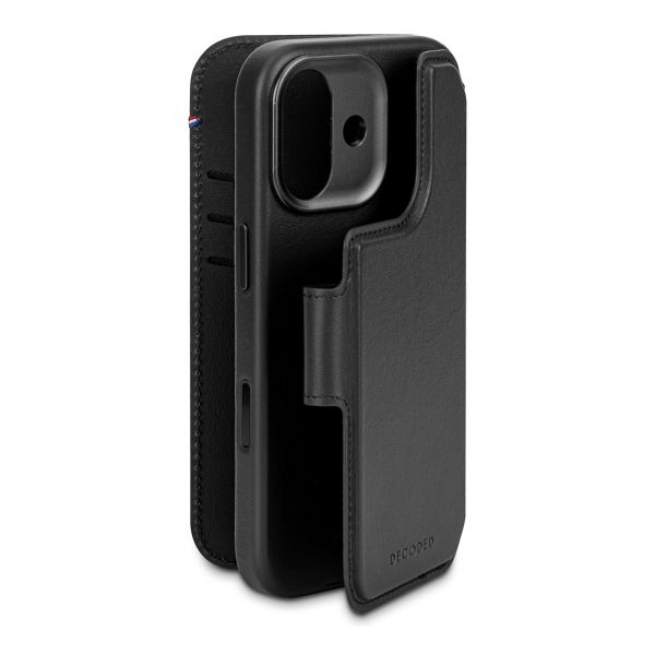 Decoded 2 in 1 Leather Klapphülle MagSafe Apple iPhone 17 - Schwarz