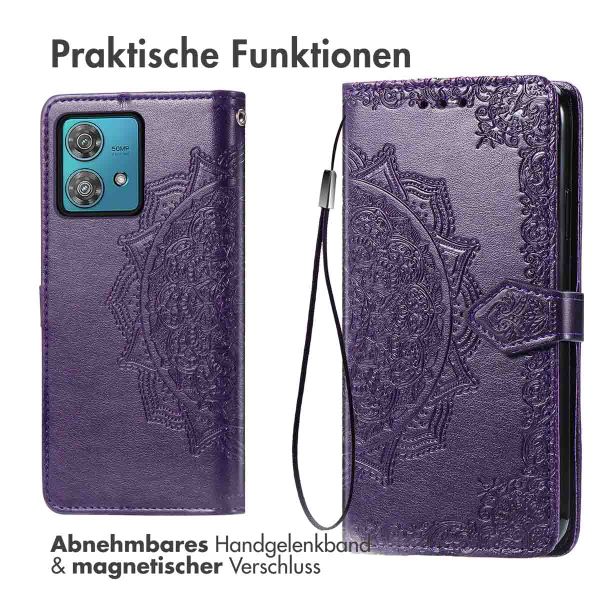 imoshion Mandala Klapphülle Motorola Edge 40 Neo - Violett