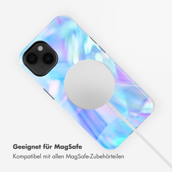 Selencia Vivid Tough Back Cover mit MagSafe für das iPhone 14 - Holographic Blue Dream