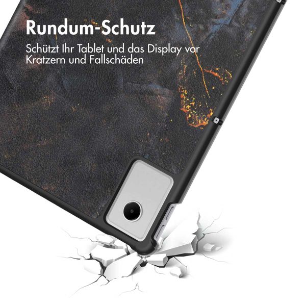 imoshion Design Trifold Klaphülle Lenovo Idea Tab Plus - Black Marble