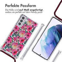 imoshion Design Hülle mit Band Samsung Galaxy S21 Plus - Flower Water