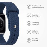 imoshion Geflochtenes Silikonarmband für das  Apple Watch Series 1 t/m 9 / SE (38/40/41 mm) | Series 10 / 11 (42 mm) - Dunkelblau
