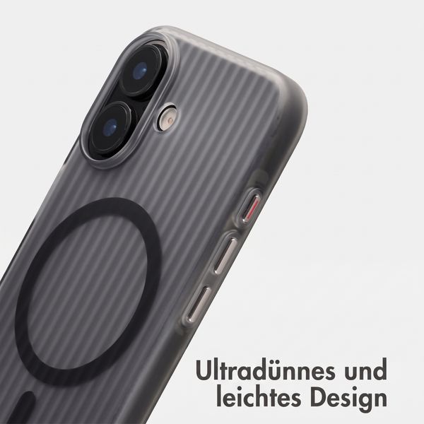 Accezz Lite Backcover mit MagSafe | Fluted | Apple iPhone 16 - Grau