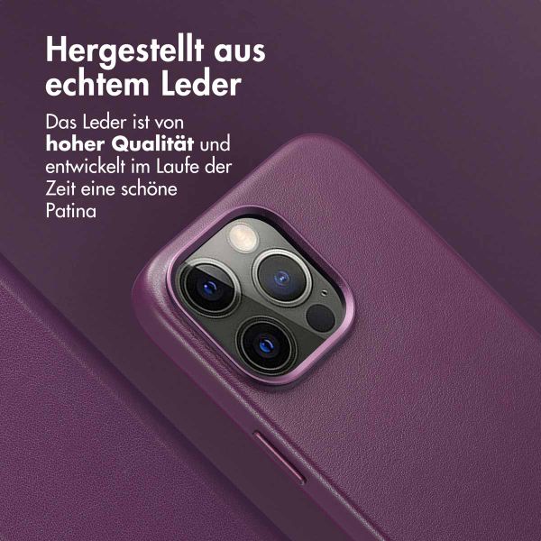 Accezz 2-in-1 Klapphülle aus Leder mit MagSafe für das Apple iPhone 15 Pro Max - Heath Purple