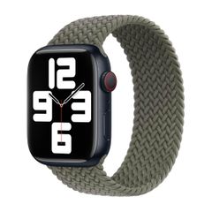 Apple Geflochtenes Solo Loop für das  Apple Watch | 44/45/46/49 mm - Größe 2 - Olive