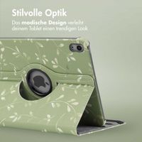 imoshion 360° drehbare Design Klapphülle Apple iPad 11 (2025) 11 Zoll A16 / iPad 10 (2022) 10.9 Zoll - Green Flowers