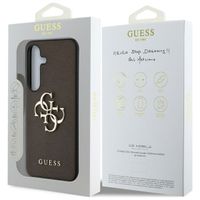 Guess 4G Metal Logo Saffiano Backcover Samsung Galaxy S25 Plus - Braun