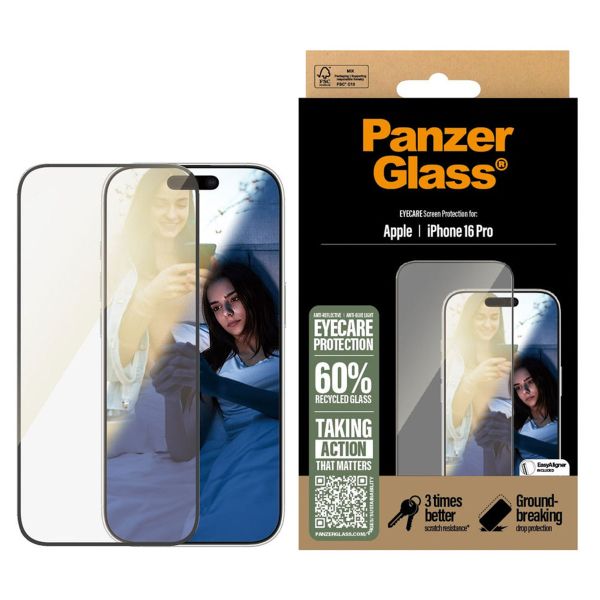 PanzerGlass Ultra Wide Fit EyeScreen Protector mit Applikator für das iPhone 16 Pro