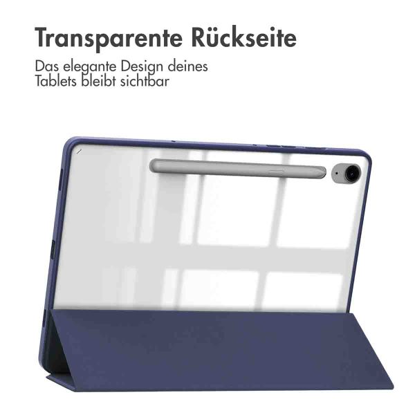 imoshion Trifold Hardcase Klapphülle für das Samsung Tab S9 FE 10.9 Zoll / Tab S9 11.0 Zoll - Dunkelblau