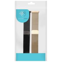 imoshion Milanese Armband Multipack für das Fitbit Versa 4 / 3 / Sense (2) - Schwarz / Rosé Gold