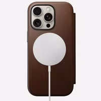 Nomad Modern Leather Folio Klapphülle für das Apple iPhone 16 Pro - Brown