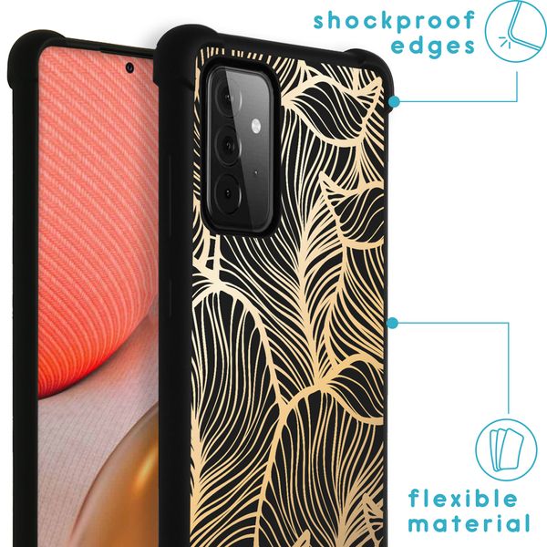 imoshion Design Hülle mit Band für das Samsung Galaxy A72 - Golden Leaves