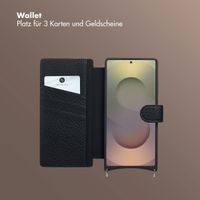 Selencia Riva Bookcase mit MagSafe und Handgelenkband Samsung Galaxy S25 Ultra - Schwarz