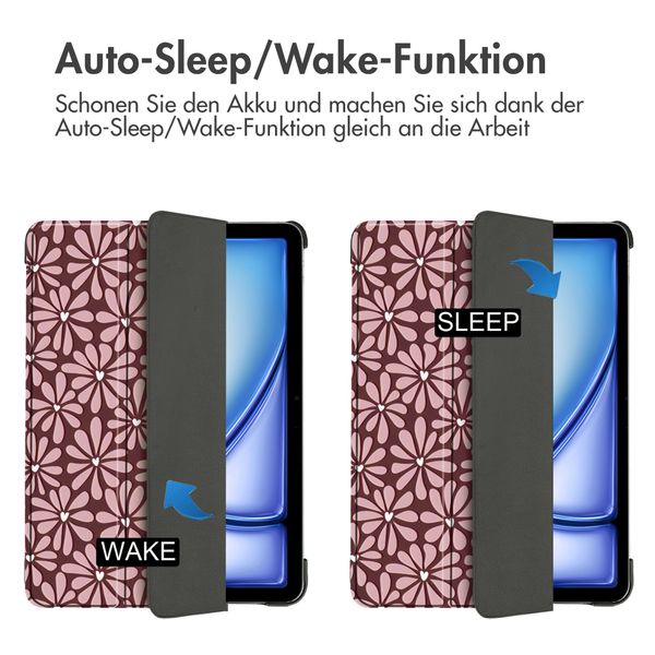 imoshion Design Trifold Klaphülle Apple iPad Air 11 Zoll (2025) M3 / (2024) M2 / Air 5 (2022) / Air 4 (2020) - Bloom Love Blush