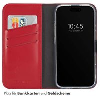 Selencia Echtleder Klapphülle für das iPhone 16 Plus - Rot