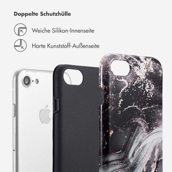 Selencia Vivid Back Cover Apple iPhone SE (2022 / 2020) / 8 / 7 / 6(s) - Chic Marble Black