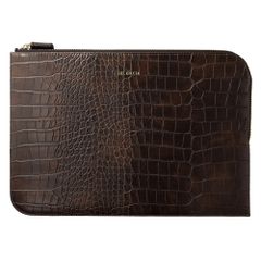 Selencia Croco Laptop Hülle 11 Zoll - Laptop Sleeve - Choco Brown