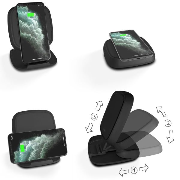 Zens Fast Wireless Charger Stand - Kabelloses Ladegerät - Mit Ladekabel - 10 Watt - Schwarz