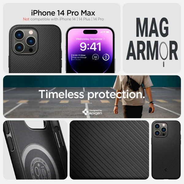 Spigen MagSafe Armor Hülle für das iPhone 14 Pro Max - Schwarz